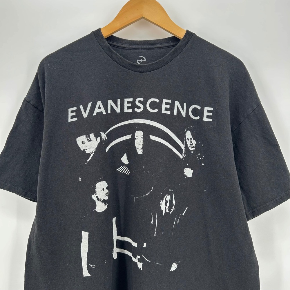 Evanescence Band T-Shirt Mens XXL Black Graphic Rock Tee Short Sleeve Cotton